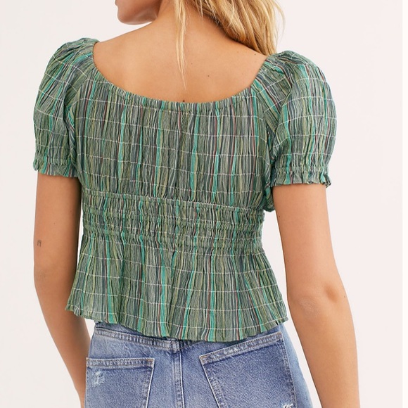NWT Free People | Vivi Smocked Stripe Top - Picture 2 of 5